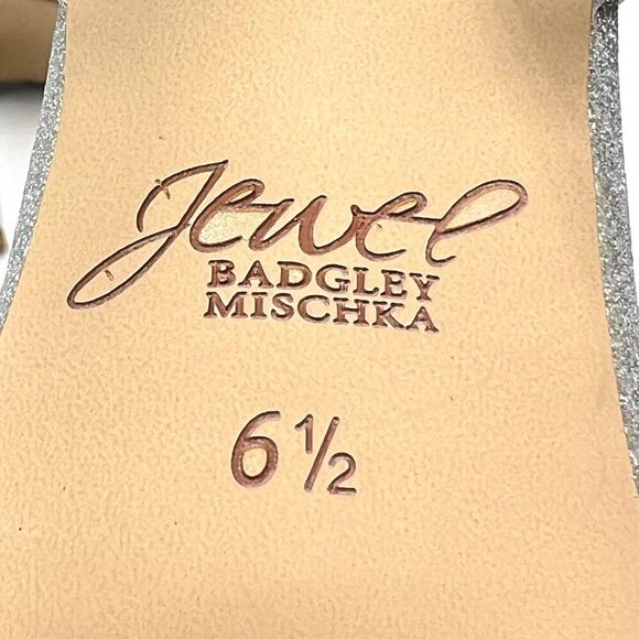 Jewel‎ Badgley Mischka Womens Size 6.5 Jeweled Silver Dress Sandals Heels Shoes - Picture 12 of 12